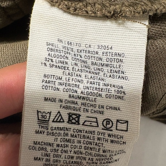 Anthropologie Military Style Olive Jacket with Peplum Hem, Beaded, Cotton/Linen - Picture 10 of 15